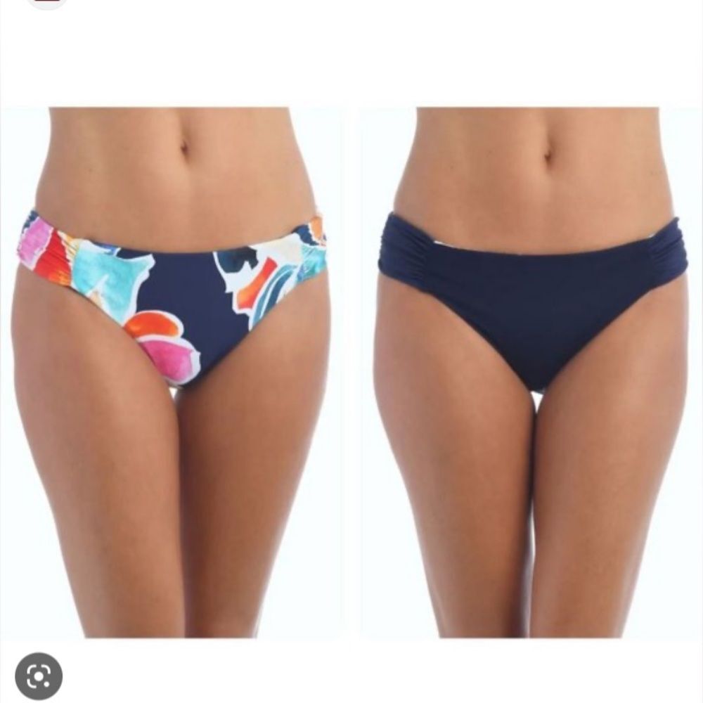 La blanca petals reversible ruched side hipster bikini bottom